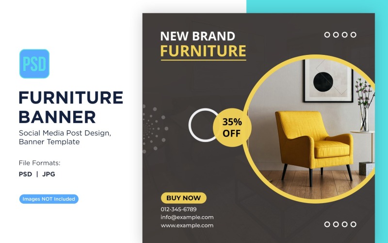 New Brand Furniture Banner Design Template 2 Social Media