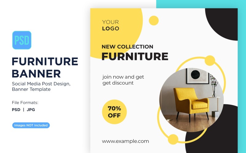 New Collection Furniture Banner Design Template Social Media