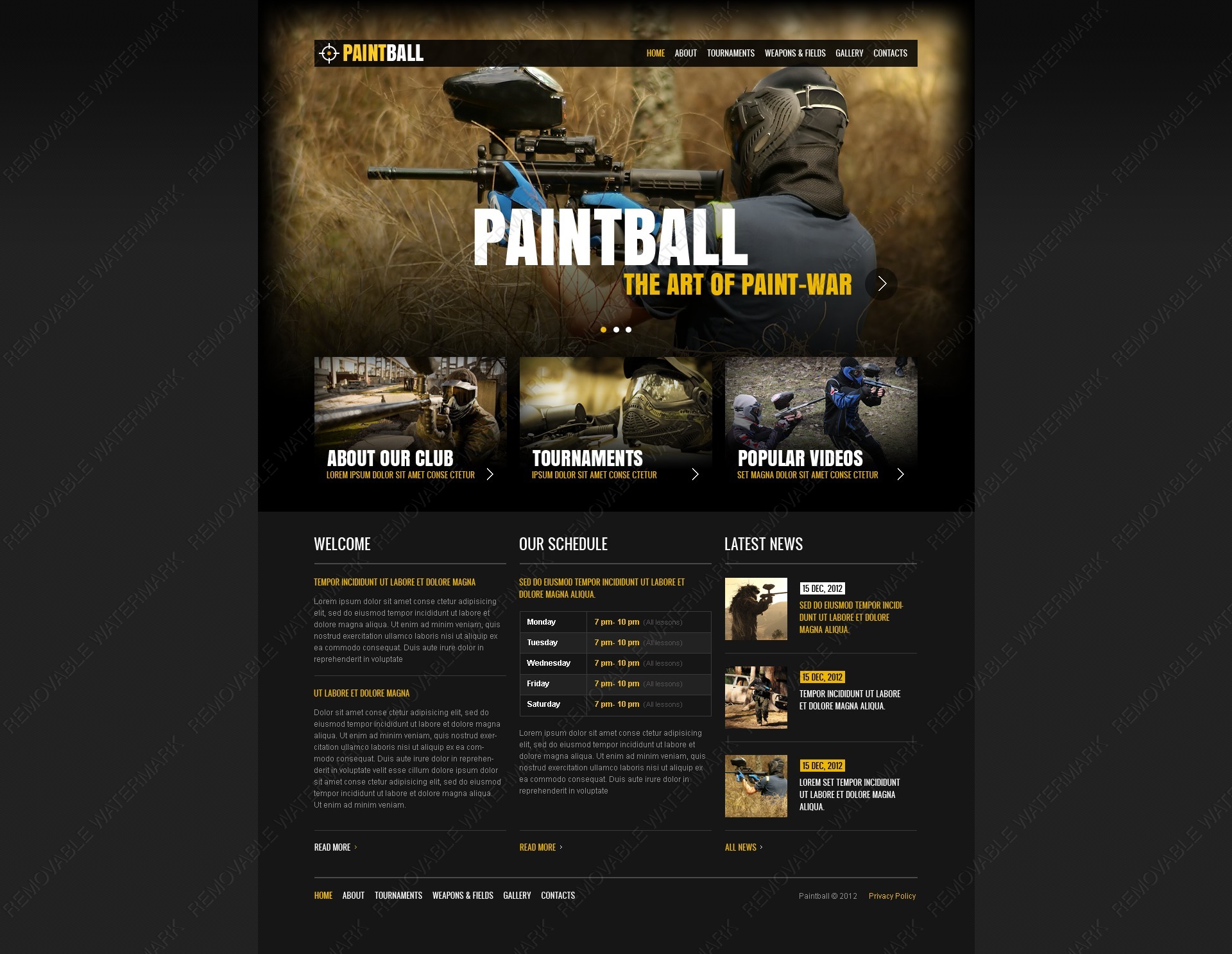 Paintball site Template 37658 by WT site Templates
