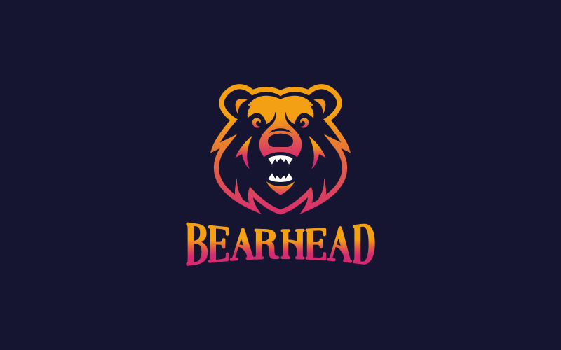 Bear head mascot logo design template Logo Template