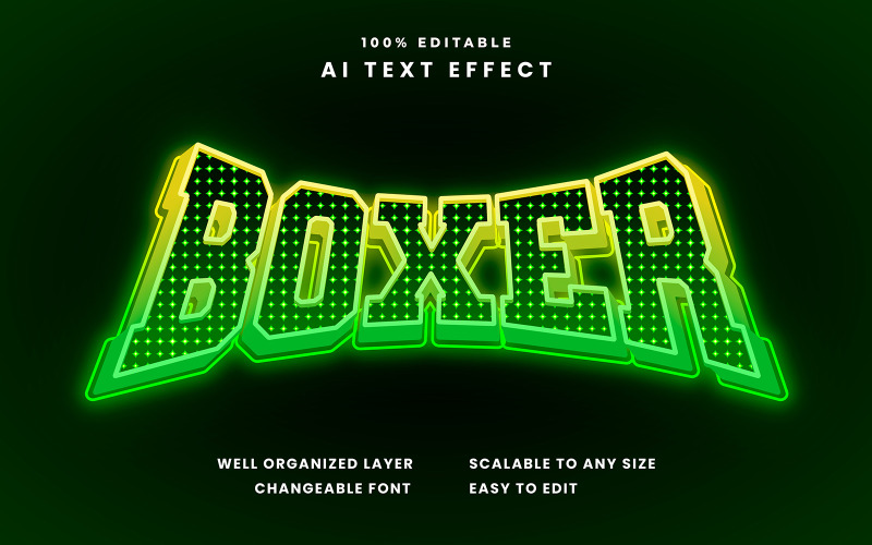 Boxer Editable Text Effect Illustration