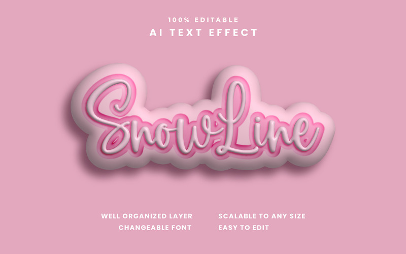 Snow Line Editable Text Effect Illustration