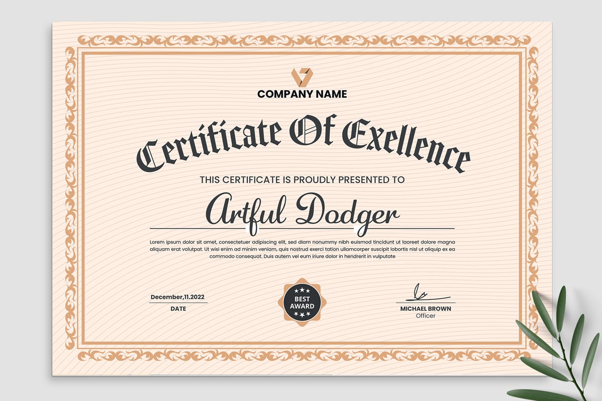 Kit Graphique #376118 Certificatedesign Achievementrecognition Divers Modles Web - Logo template Preview