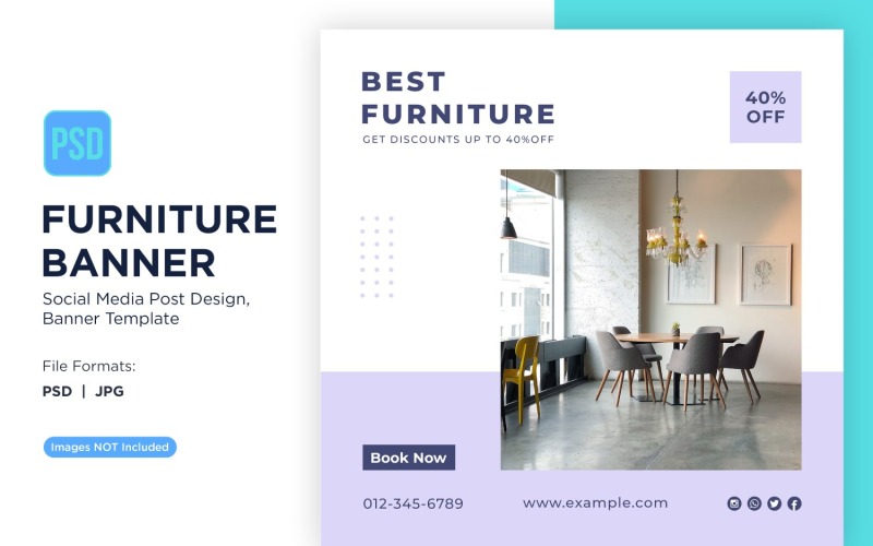Best Furniture Banner Design Template 2 Social Media