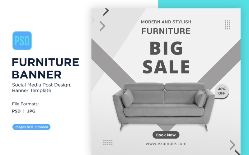 Furniture Big sale Banner Design Template 2 Social Media
