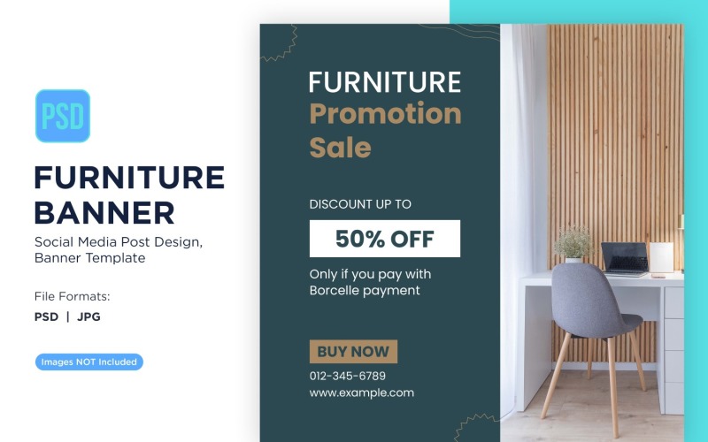 Furniture Promotion Sale Banner Design Template 2 Social Media