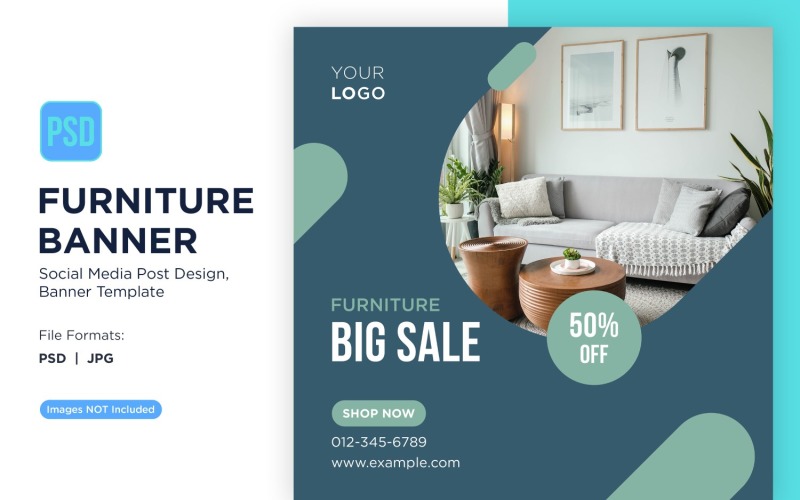 Furniture Promotion Sale Banner Design Template Social Media