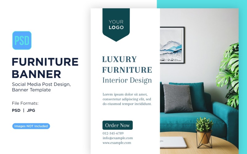 Luxury Furniture Interior Design Banner Template Social Media