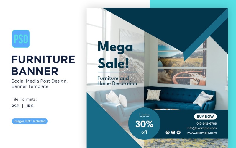 Mega Sale Furniture Banner Design Template Social Media