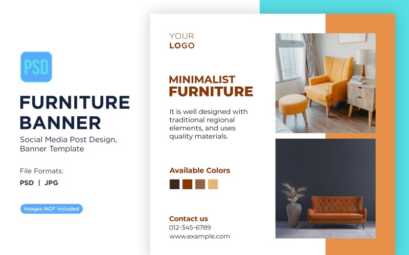 Minimalist Furniture Banner Design Template 7 Social Media