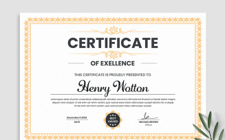 Modern Certificates of Excellence Layout