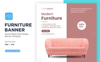 Modern Furniture Banner Design Template 16