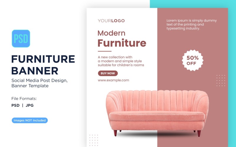 Modern Furniture Banner Design Template 16 Social Media