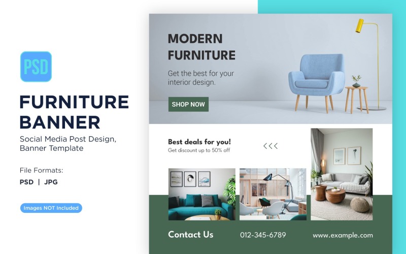 Modern Furniture Banner Design Template 22 Social Media