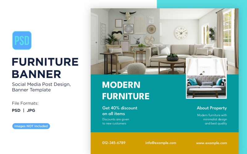 Modern Furniture Banner Design Template 30 Social Media