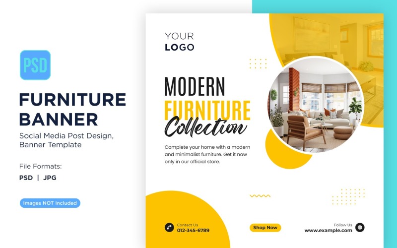 Modern Furniture Collection Banner Design Template 4 Social Media