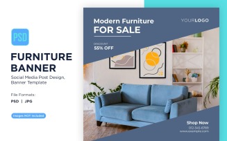 Modern Furniture For Sale Banner Design Template