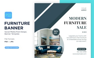 Modern Furniture Sale Banner Design Template 8