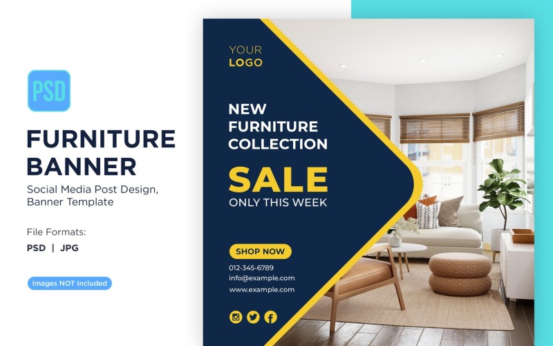 New Furniture Collection Sale Only This Week Banner Design Social Media