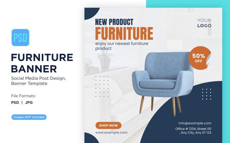 New Product Furniture Banner Design Template Social Media