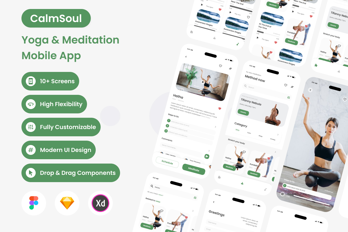 Kit Graphique #376254 Meditation Applications Divers Modles Web - Logo template Preview