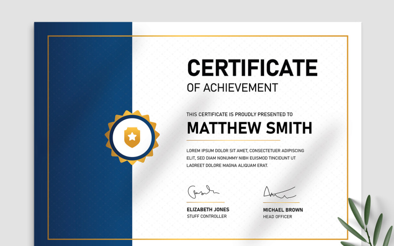 Achievement Certificate Templates Corporate Identity