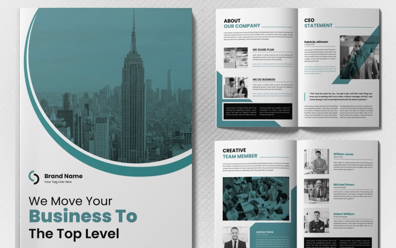 Business Bifold Brochure Design Templates Corporate Identity