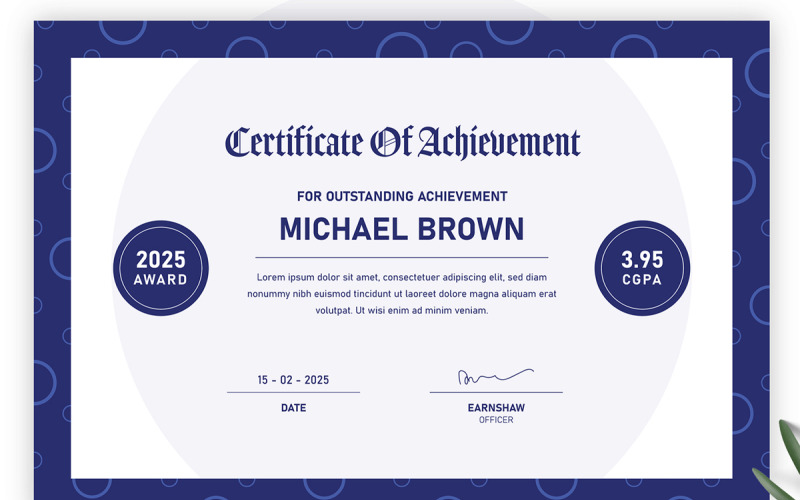 Certificate of Achievements Template layout Corporate Identity