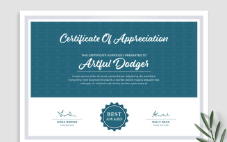 Certificate Of Appreciations Template