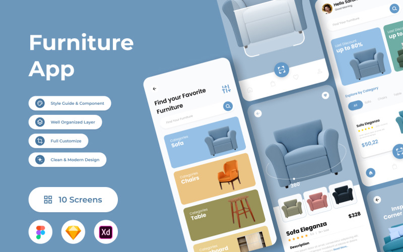 DecorEase - Furniture App UI Element