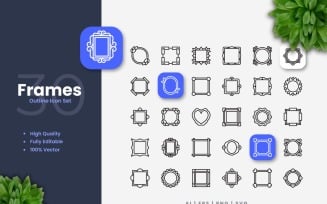 30 Frames Outline Icons Set