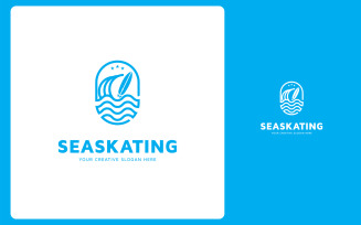 Sea Skating Logo Design Template