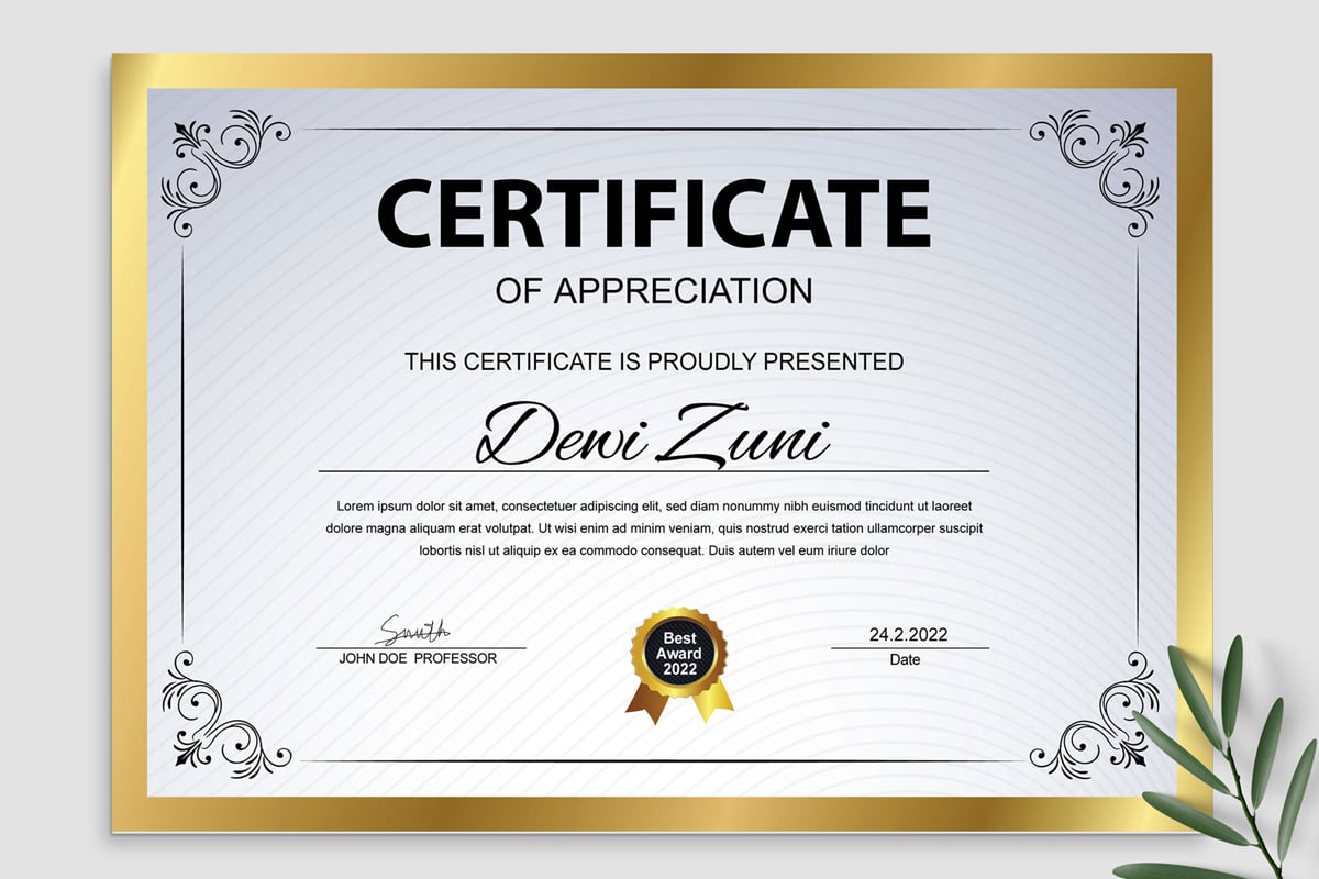 Template #376341 Certificate Certificate Webdesign Template - Logo template Preview