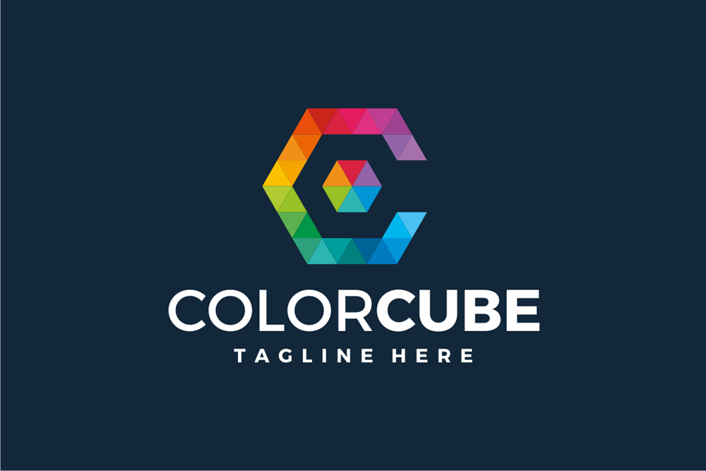 Color Cube Letter C Logo Template
