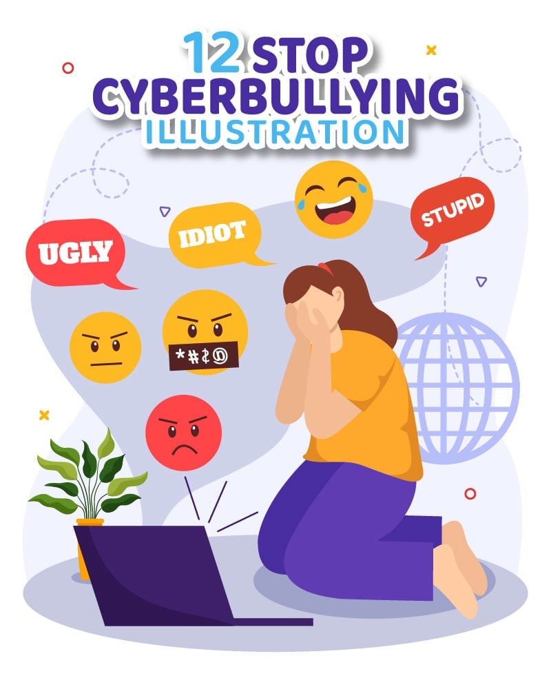 Kit Graphique #376369 Cyberbullying Cyberbullying Web Design - Logo template Preview