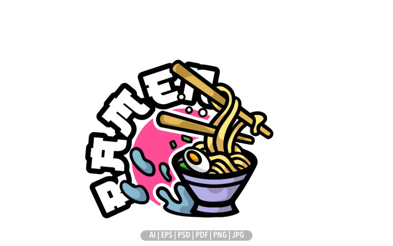 Cute ramen mascot logo design template Logo Template