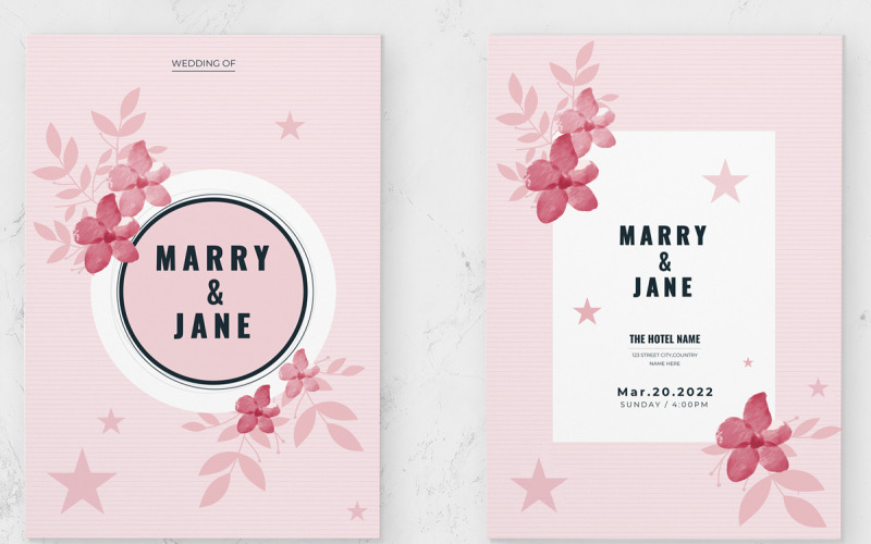 Flower Wedding Invitation Card Templates Corporate Identity