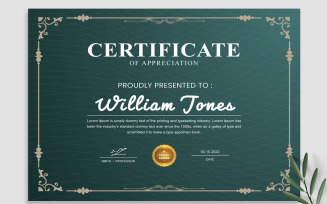 Green Elegant Certificate Template