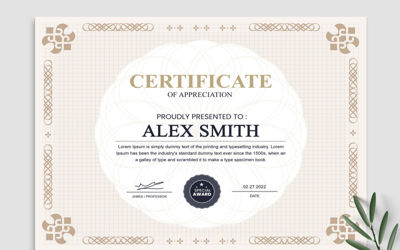 Multipurpose Certificates Layout Corporate Identity