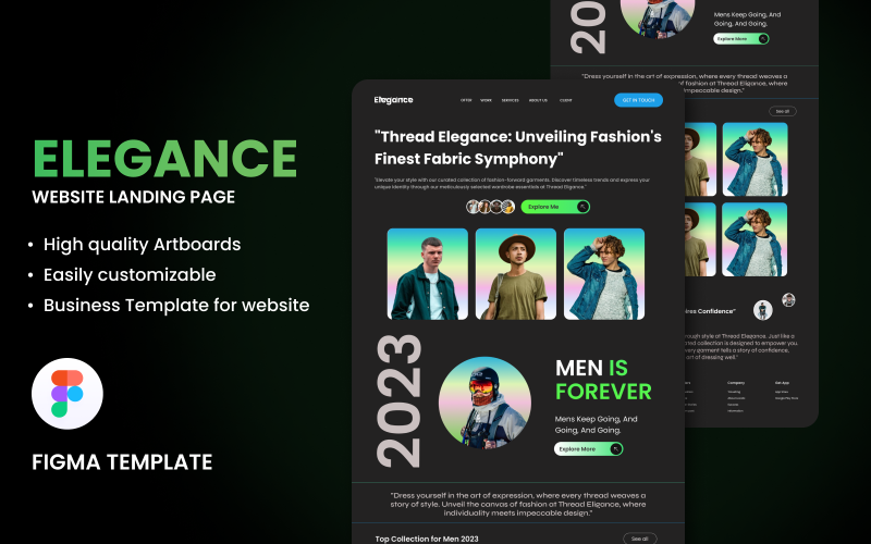 Elegance ECommerce Figma Landing Page UI Element
