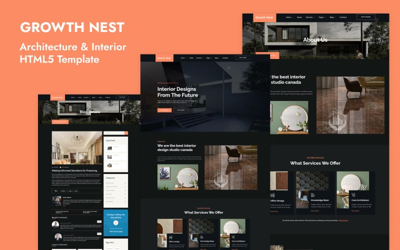 Growth Nest- Architecture & Interior HTML5 Template Website Template