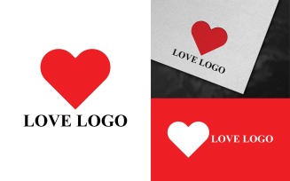 Simple Love Logo Template Design