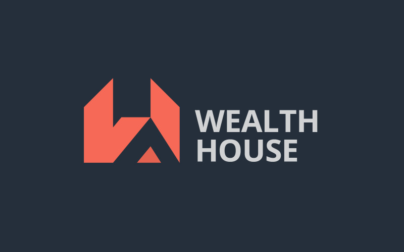 WH letter house building logo design template Logo Template