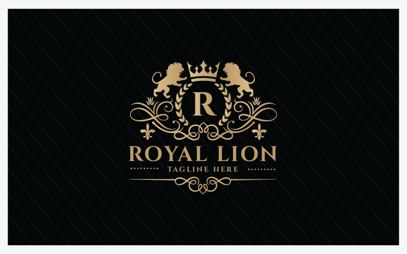 Royal Lion crown logo template. - Stock Illustration [101171568] - PIXTA