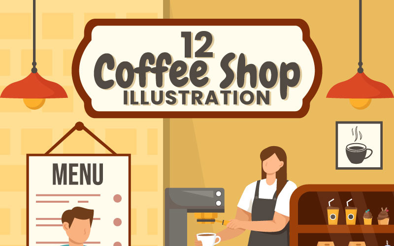12 Coffee Shop Illustration