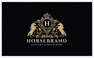 Horse Brand Letter H Logo Template
