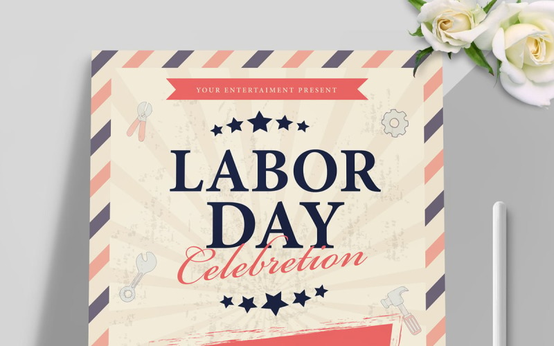 Labor Day Flyer Template Layout Corporate Identity
