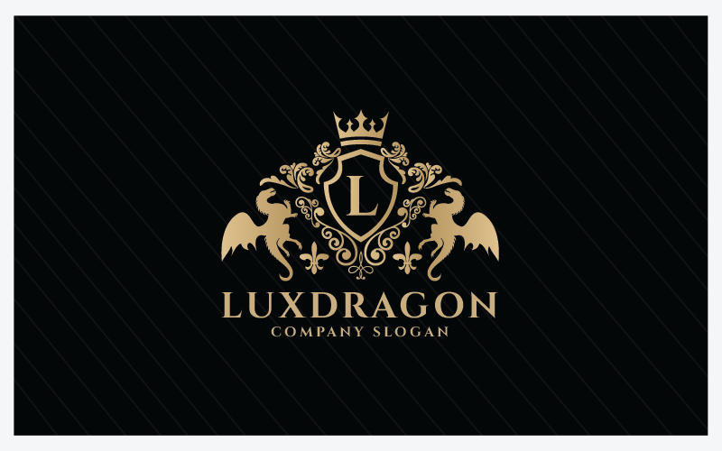 Luxurious Dragon Letter D Logo Logo Template