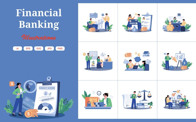 M732_Financial Banking Illustration Pack
