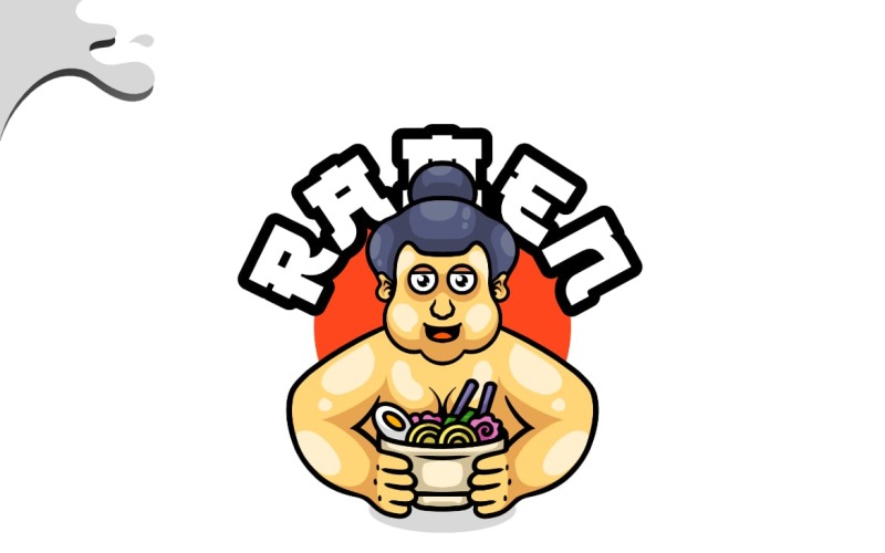 Sumo ramen mascot logo design Logo Template